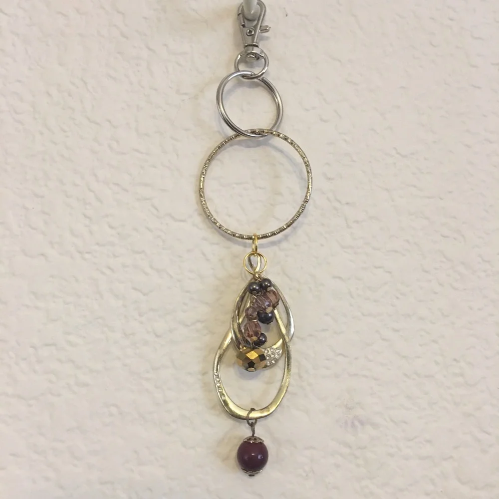 Vintage repurpose salvaged estate gem keychain